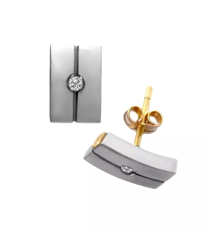 pendientes de oro y acero tacos toma modelo