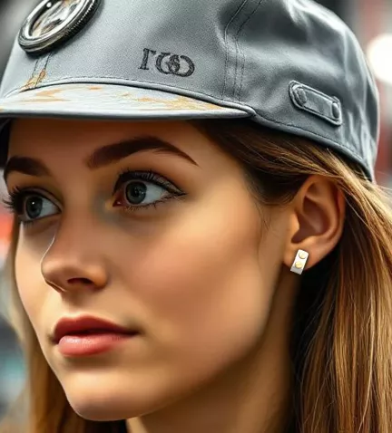 pendientes de oro y acero machine 142 0281 2 10