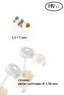 Pendientes dormilona oro 1ª ley 750 mmas. (18 k.) con piedras oro blanco rfcia.234_1989-BP
