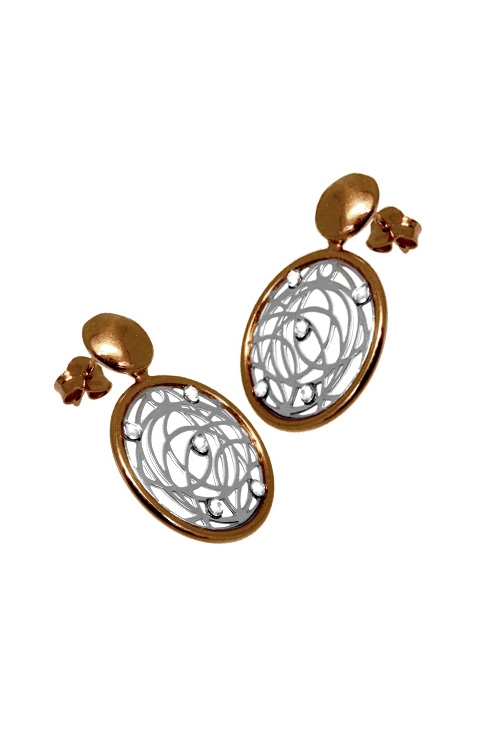 Pendientes en plata bicolor circulo atrapasueños para mujer a precios baratos 266_32010408-14-1