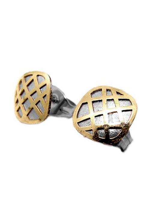 Pendientes acero y oro 094_61426-CU-0