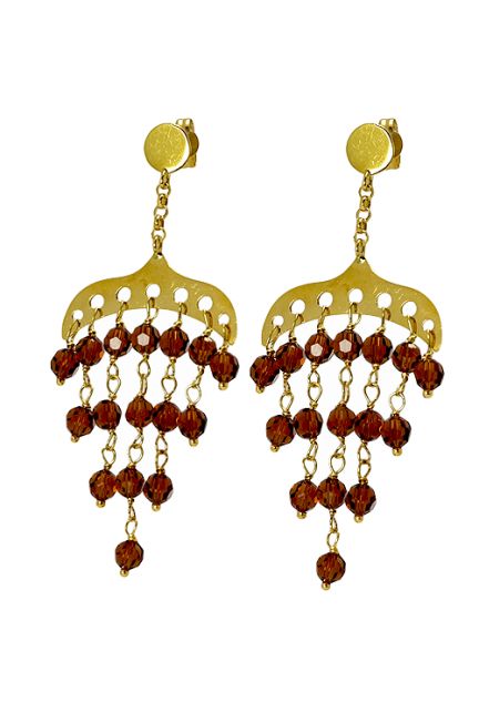 Pendientes largos faralaes oro amarillo y citrinos - foto 3 - rfcia.002_51485-P