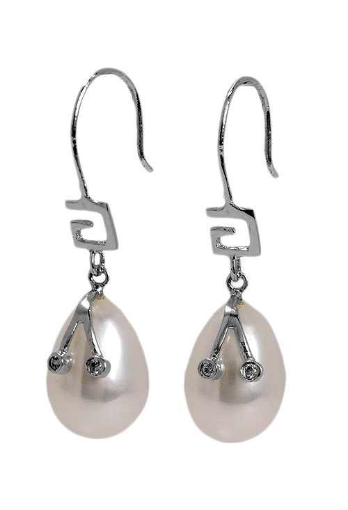 Pendientes novia oro blanco 18 ktes y perla cultivada GH - foto 1 - rfcia.052_1G13010