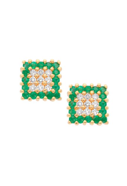 Pendientes oro con diamantes y esmeraldas aretes para mujer a precios baratos para venta online 133_4480-PE