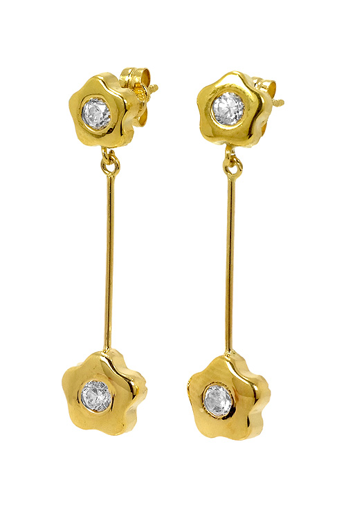 Pendientes oro amarillo 1a ley 18 ktes largos con circonitas - foto 1 - rfcia.059_8716-201