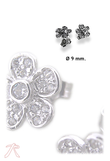 Pendientes oro 1ª ley 750 mmas. (18 k.) aretes con piedras oro blanco rfcia.243_416-00019