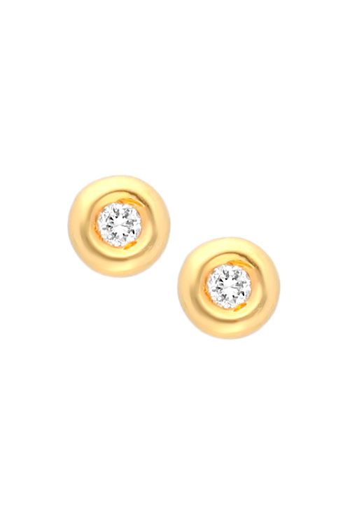 Pendientes oro 1ª ley 750 mmas. (18 k.) con diamante dormilonas oro amarillo rfcia.100_L314