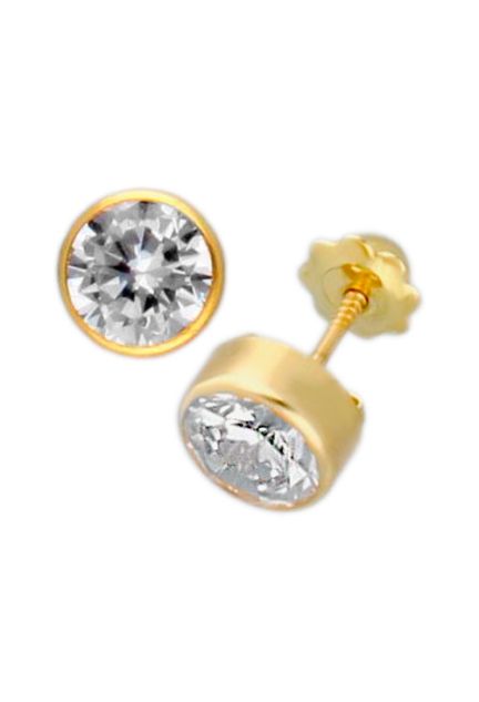 pendientes chaton oro amarillo 18k y circon toma lateral 234_1004_01