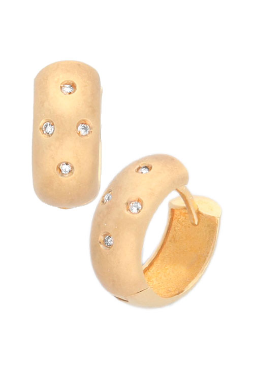 Pendientes oro con diamante, criollas aros 100_2685