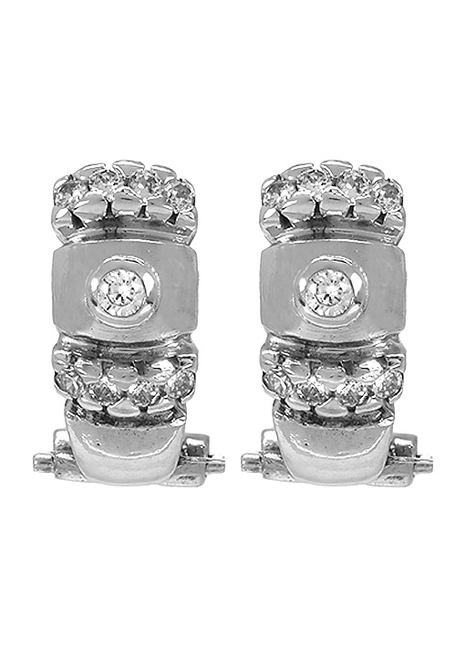 Pendientes de oro blanco con circonitas frontal 146_1707_04