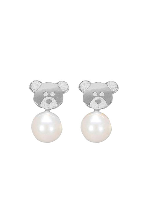 Pendientes dormilona oro 1ª ley 750 mmas. (18 k.) con piedras oro blanco rfcia.234_1995-B