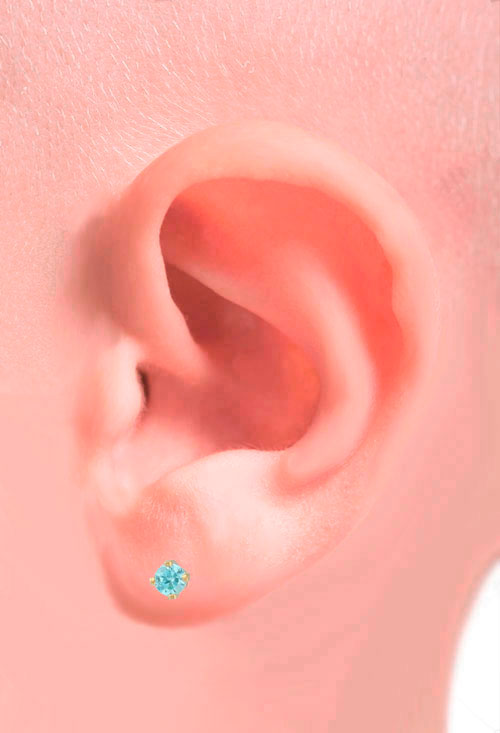 pendientes de oro para bebe cuarzos azul topacio para las nacidas en marzo vista oreja modelo bebe 030_1055MZ_02