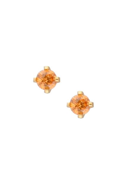 pendientes dormilona en oro amarillo para bebe con citrino regalos para nacimientos y bautizos a precios baratos 1055NV