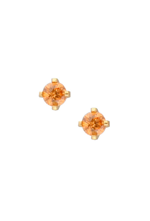 pendientes dormilona en oro amarillo para bebe con citrino regalos para nacimientos y bautizos a precios baratos 1055NV