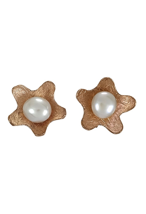 pendientes de plata chapada en rosa con perla cultivada 200_P001-3R