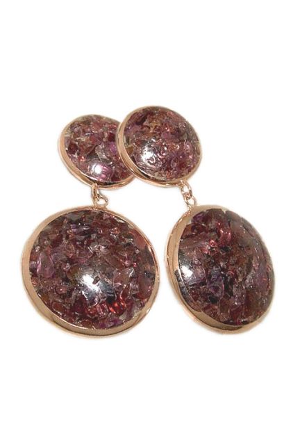 Pendientes plata chapada y granates 252_E24965-0