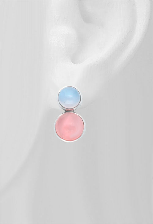 pendientes de plata con calcedonia y cuarzo rosa precio de ocasion muy barato foto maniqui 103_NSE648A-1_02