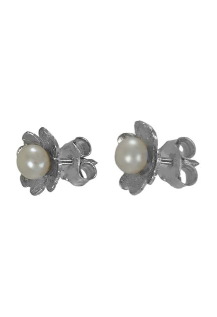 pendientes de plata con perla forma de trebol vista lateral 200_P001-4_01