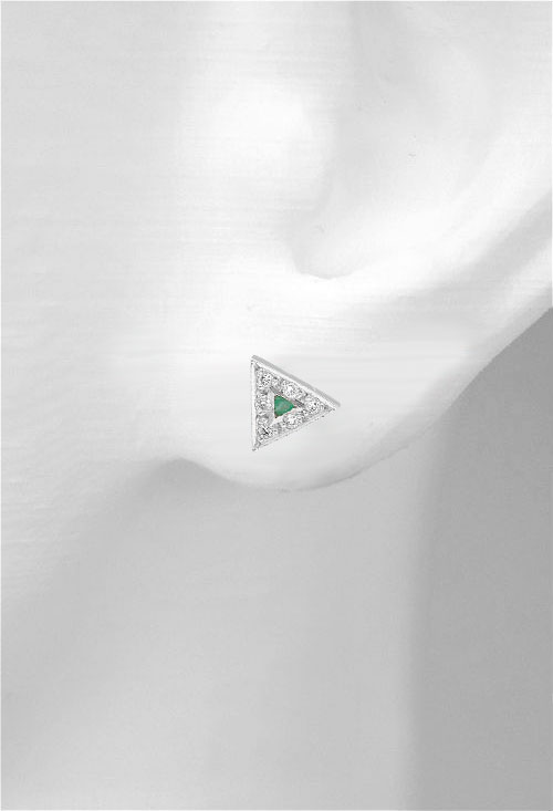 pendientes forma triangular oro blanco 18 kilates esmeralda y diamantes talla brillante precio ocasion joyeria online foto modelo 078_2P100183OB_02