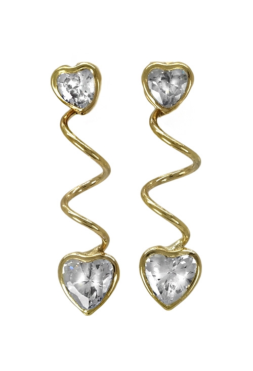 pendientes largos de oro amarillo 18 ktes y circonitas talla corazon 019_4621