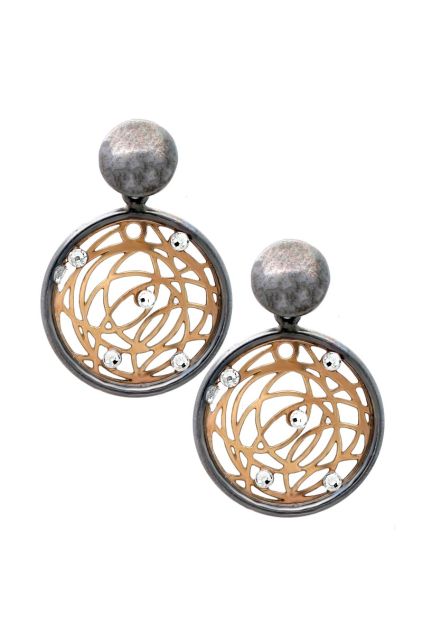 Pendientes plata bicolor circulo atrapasueños para mujer compra online a precios baratos 266_32010408-43-1