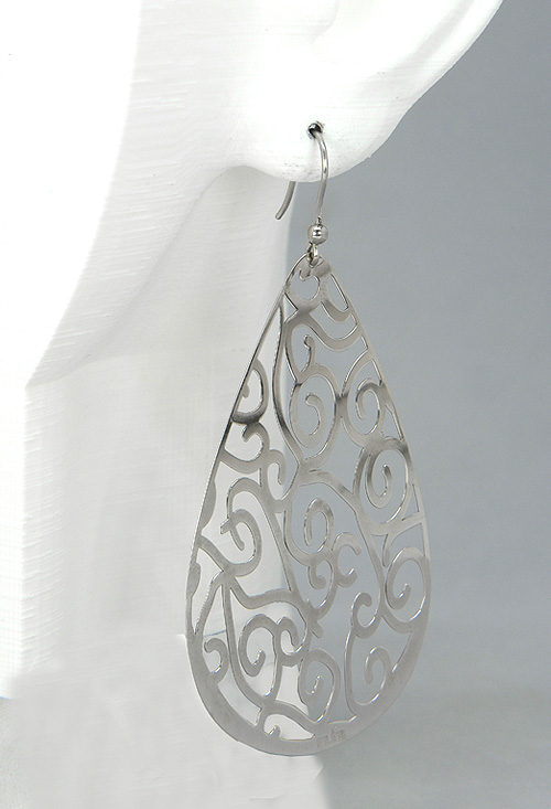 pendientes largos de plata pera con arabescos precio especial joyeria online 144_ART4_01