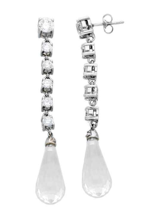 pendientes largos de plata perilla cristal swarovski foto lateral 132_08754-P_01