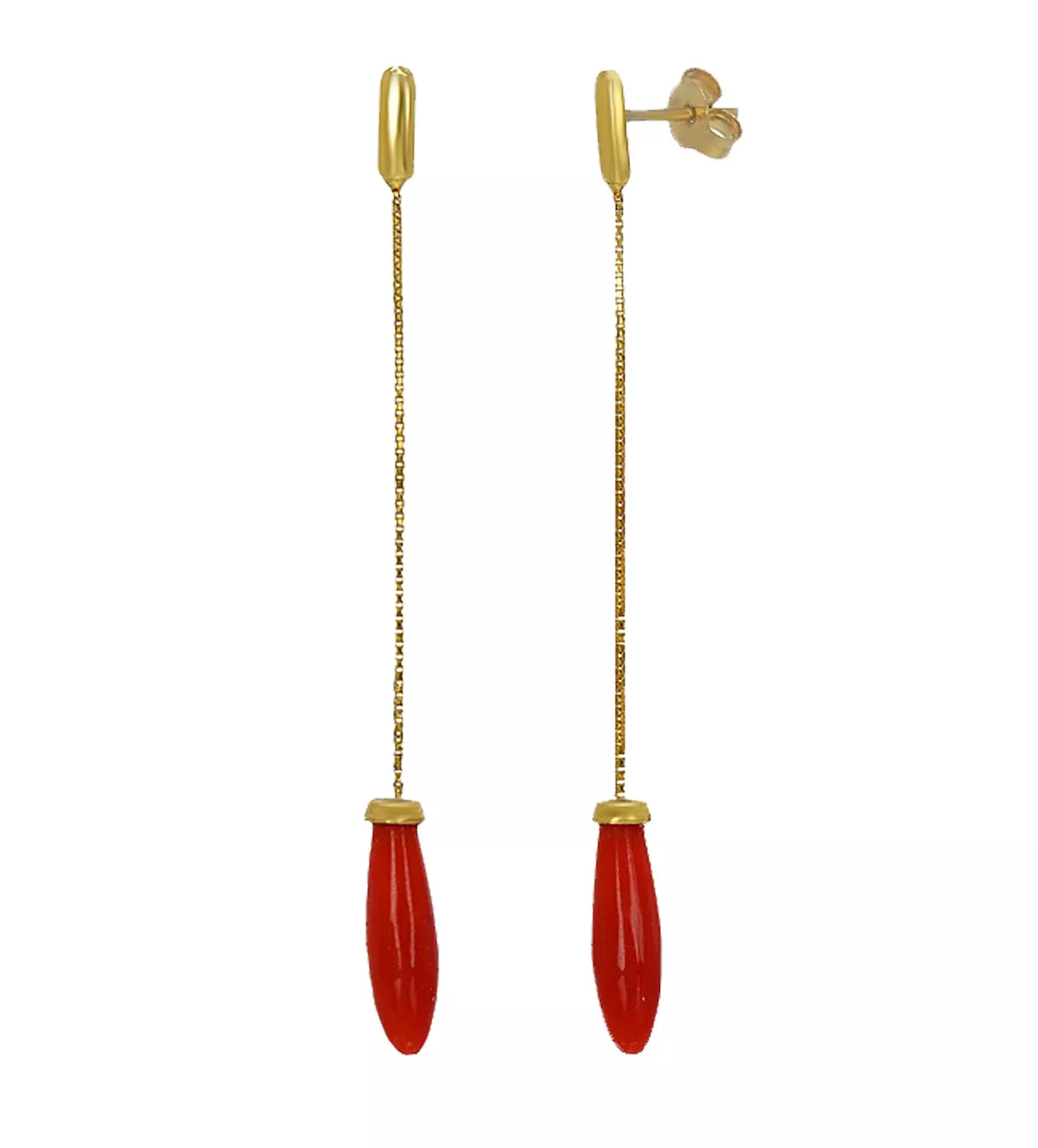 pendientes de oro y coral fino Atolón