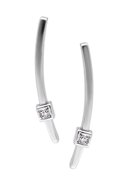 pendientes largos oro blanco 18 kilates con diamante talla brillante vista principal 007_12273-1PB