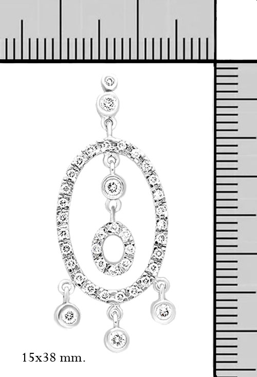 pendientes largos oro blanco 18 kilates con diamantes especial para novia vista con medidas 157_C01744_M