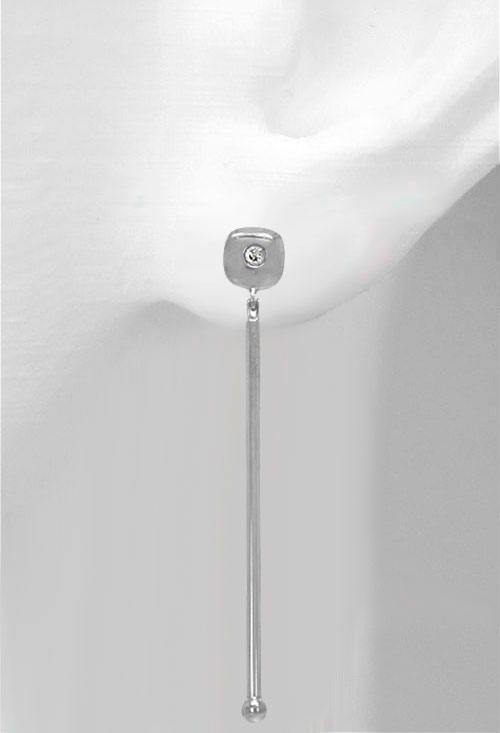 pendientes largos oro blanco 18 kilates con diamantes foto maniqui precio oferta en joyeria online