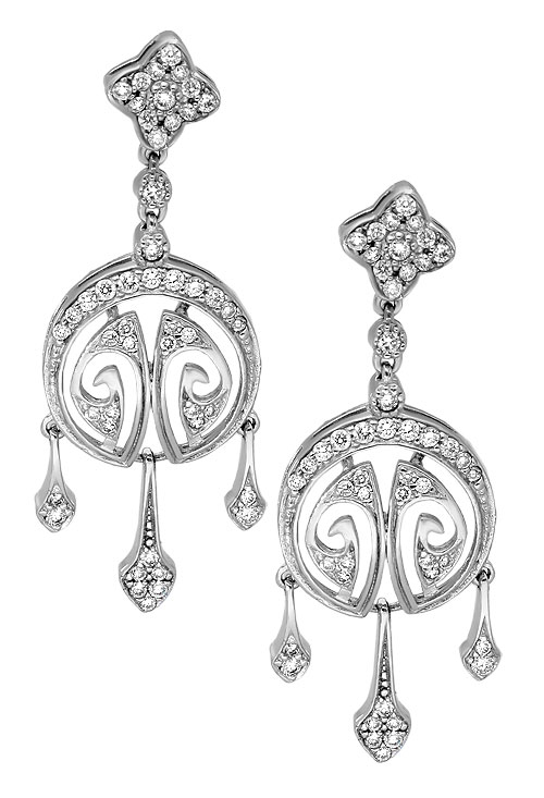 Pendientes oro 1ª ley 750 mmas. (18 k.) con diamante largos oro blanco rfcia.100_6705E-4