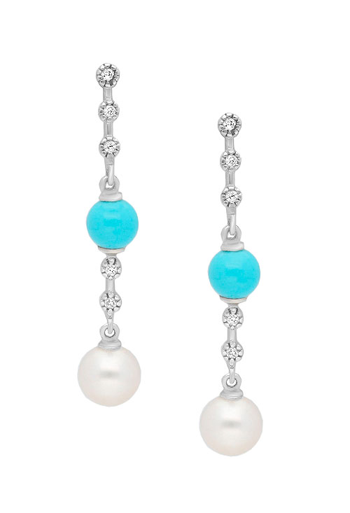pendientes oro blanco diamantes perlas y turquesas 100_4832