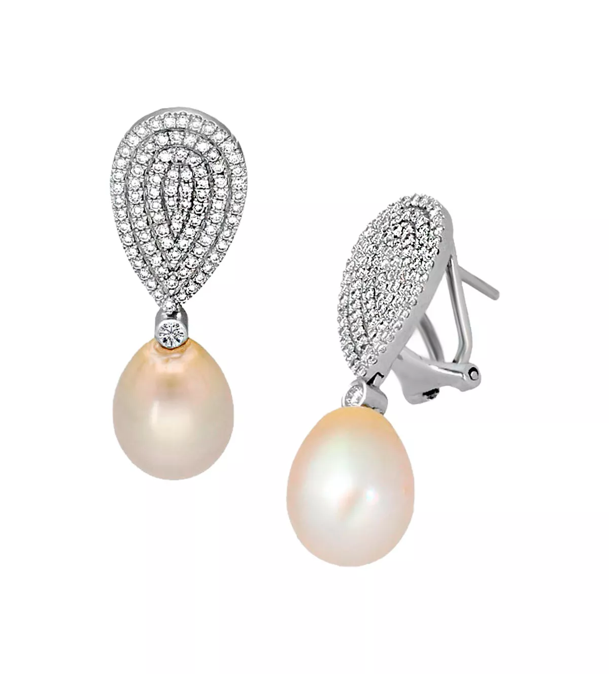 pendientees de novia oro con perlas australianas y diamantes