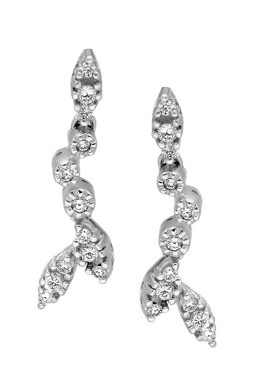 Pendientes oro 1ª ley 750 mmas. (18 k.) con diamante largos oro blanco rfcia.100_10044