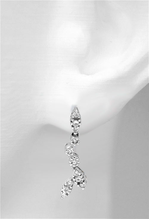 pendientes largos oro blanco 18 kilates y brillantes pendientes para novia en joyas online foto modelo