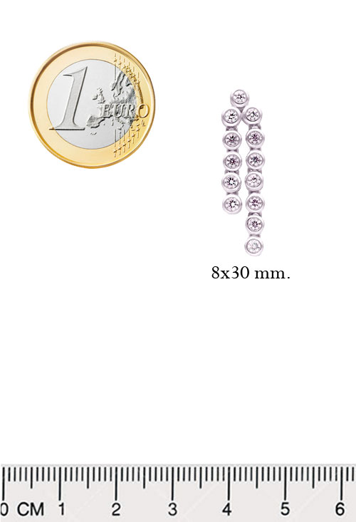 pendientes largos oro blanco 18 kilates y circonitas fotografia para web el rubi joyeros toma medidas