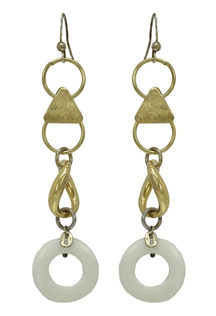 pendientes largos plata chapada y agata blanca vista frontal 200_131120