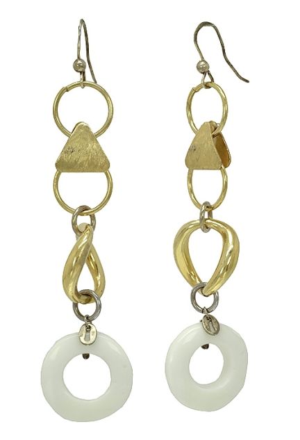 pendientes largos plata chapada y agata blanca vista lateral 200_131120_01