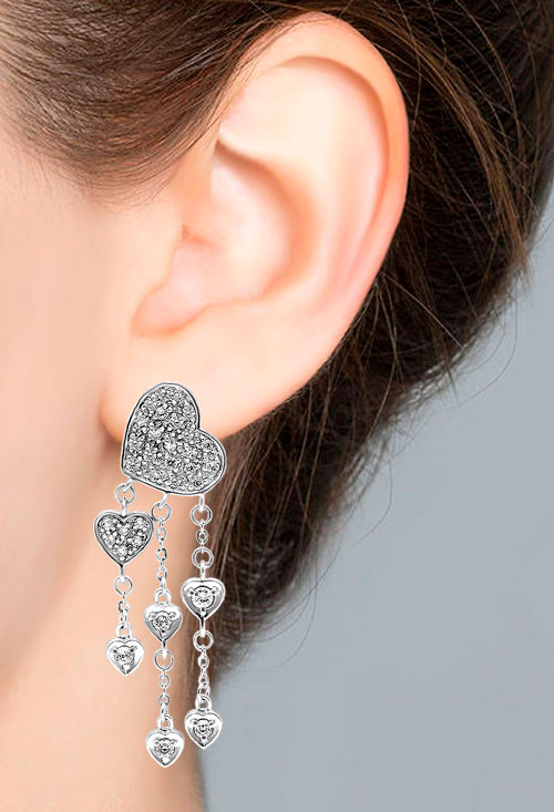 pendientes largos plata de ley con circonitas modelo corazones foto para joyas online toma tres 132_08729-P_02