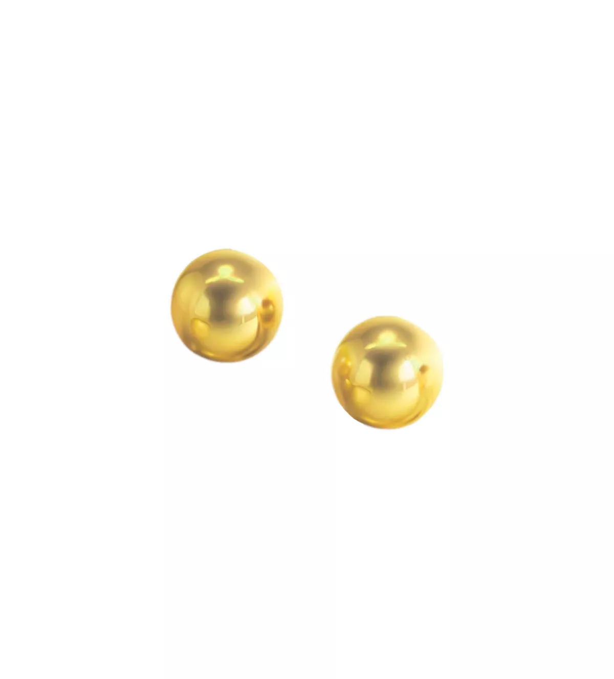 pendientes oro 18k bolas de 5 mm