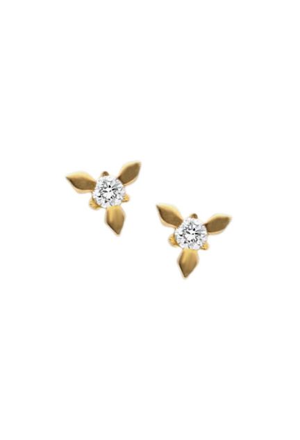 pendientes oro amarillo 18 kilates con diamante talla brillante engastado en garra foto frontal precio barato joyeria online 036_TB9649