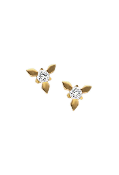 pendientes oro amarillo 18 kilates con diamante talla brillante engastado en garra foto frontal precio barato joyeria online 036_TB9649