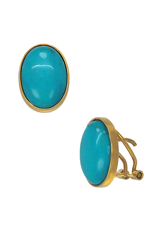 pendientes oro amarillo 18 kilates con turquesas foto lateral 036_0135_01