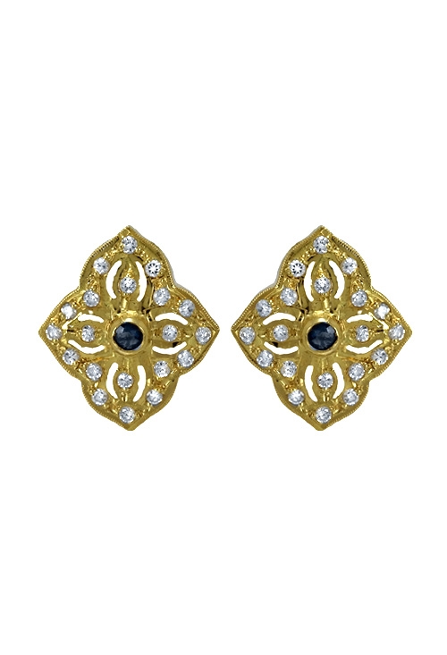 pendientes oro amarillo 18 ktes con circonitas y zafiro central 003_RS-635361-1