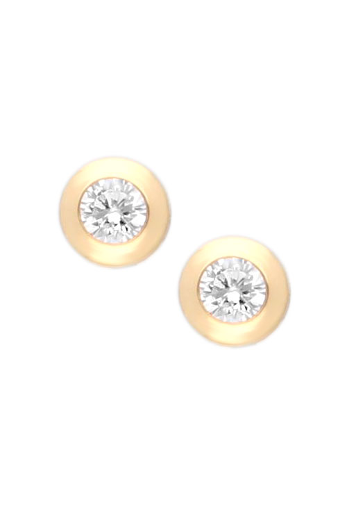 Pendientes oro amarillo 18k chatones circonita-0