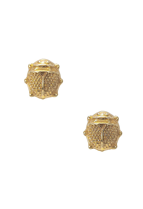 pendientes oro amarillo 18k para bebe mariquitas vista frontal precio barato joyeria online 083_JI222