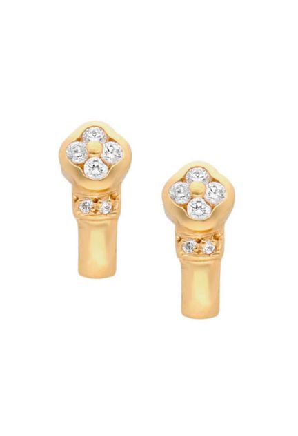 Pendientes oro 1ª ley 750 mmas. (18 k.) aretes con piedras oro amarillo rfcia.234_1J846P