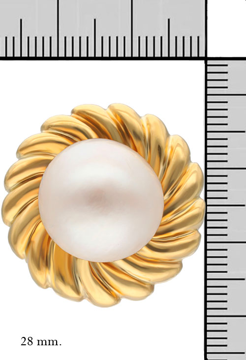pendientes oro amarillo 18 kilates y perlas japonesas de 17 mm espectacular joya toma con medidas