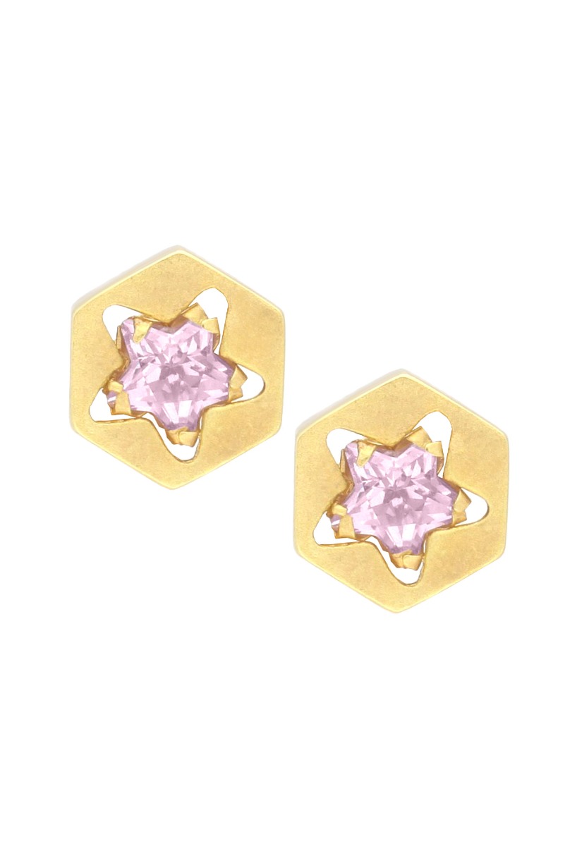 Pendientes oro 1ª ley 750 mmas. (18 k.) niña (tornillos) con piedras oro amarillo rfcia.083_6161.11